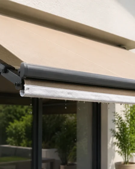 Nettoyage store banne avec microfibre anti coulures