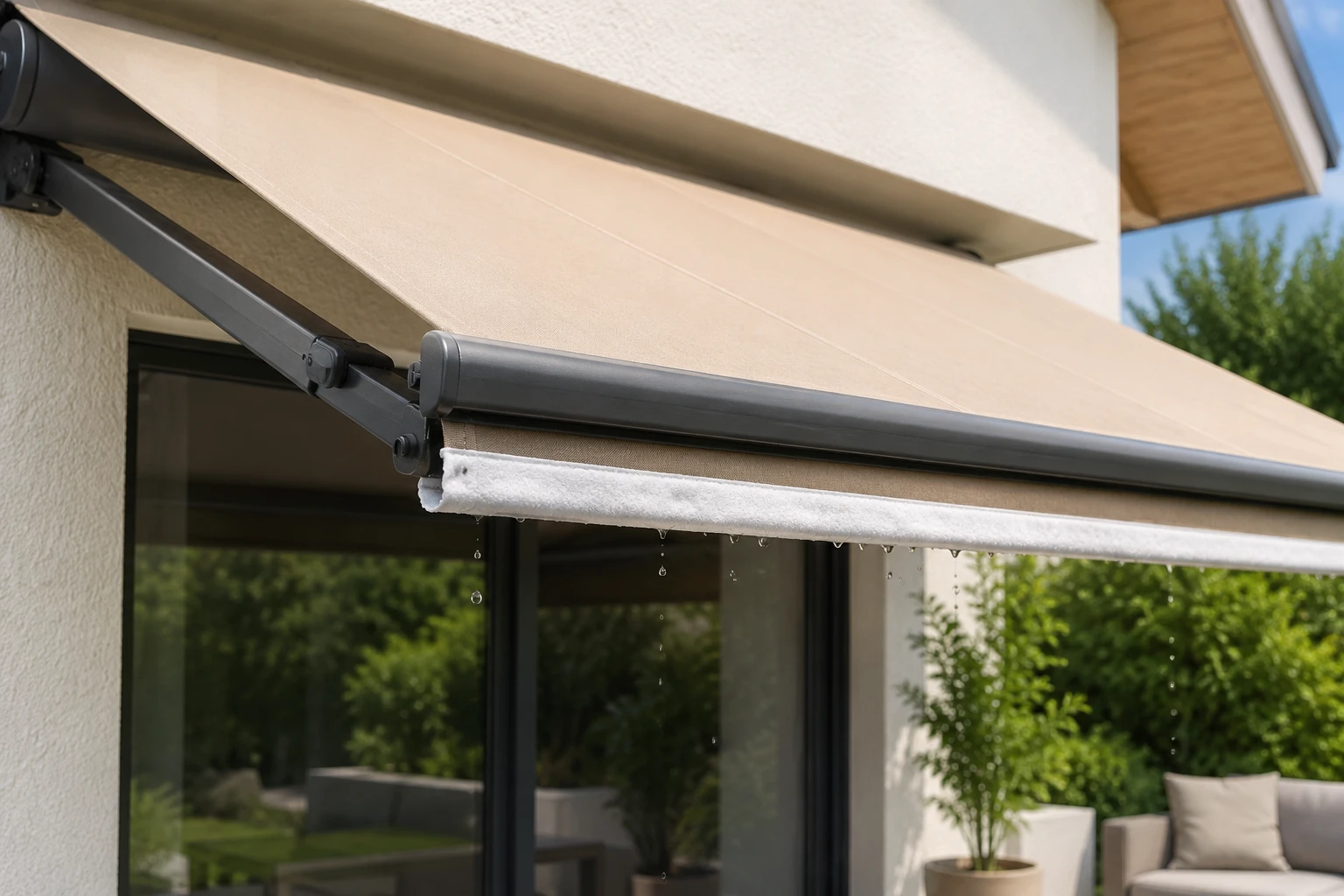 Nettoyage store banne avec microfibre anti coulures
